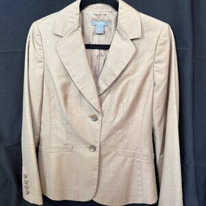 Ann Taylor | Tan 2 button blazer; Tailored; Size 6p